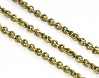 Messingkette geschweißt, Farbe Bronze, mesh, 2 x 3 mm Armband, Halskette, Kette, Bronze, Antik Messing Ohrringe, gold Ohrringe