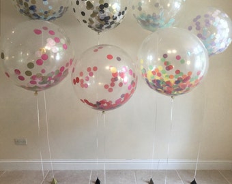 Giant Round Clear / opaque Balloons with confetti inside weddings, birthdays party decor