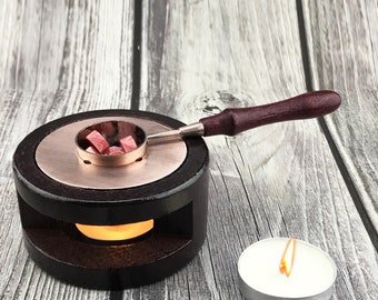 Wooden Melting Furnace Tool Stove Tool /Wax Sealing Stove/ Brass Wax Spoon/wax sealing/Wax Seal tool