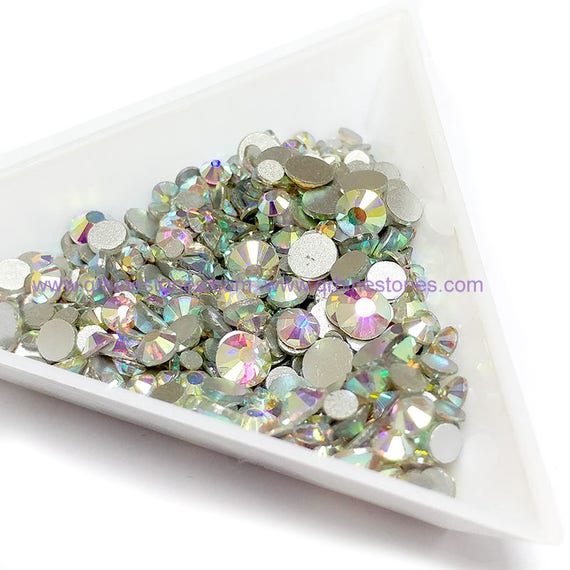  Mixed Size Crystal AB Flat Back Rhinestones High Quality