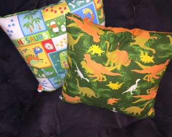 Childrens dinosaurs set of two pillows