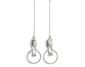 Unusual Jewelry, Novelty Earrings, Science Jewelry, Teacher Gift Idea, Geek Jewelry, Miniature Light Bulb Earrings Lightbulb Earrings