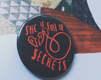 She Is Full of Secrets Twin Peaks Laura Palmer Fan Pocket Mirror