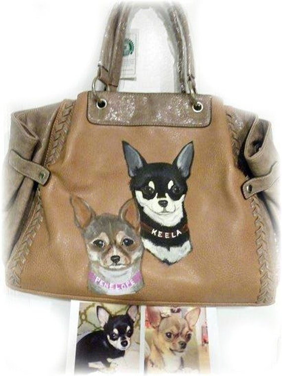 stuffed chihuahua in purse