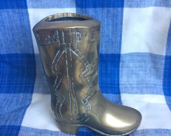 Brass Cowboy Boot Figurine