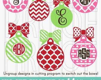 Christmas Monogram SVG Files Set of 14 cut files includes svg/png/jpg formats! Commercial use approved! christmas svg {no letters included}