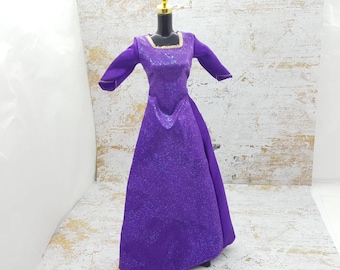 Barbie Deep Purple Gown Square Neckline fashions Outfit 11 inch doll