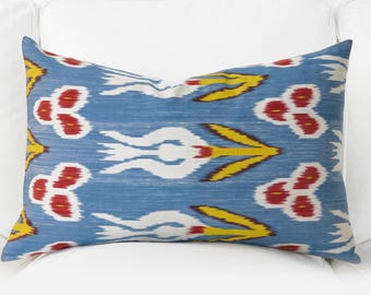 CUSTOM MADE All Size Handwoven pillow, ikat, ikat pillow, silk , throw pillow, pillow cover, accent pillow, silk ikat pillow, ikat pillows