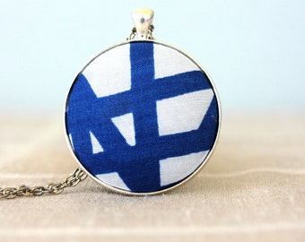 Intersection necklace fabric pendant necklace geometric jewelry modern necklace geometric necklace minimalist jewelry statement necklace