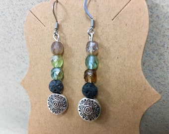 Hypoallergenic Aromatherapy Earrings, Essential Oil Diffusing Earrings, Diffusing Earrings, Lava Earrings, Lava Bead Earrings,