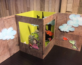 Boxkaart with Prince, Princess, and Dragons