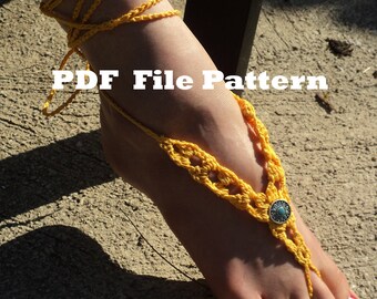 Crochet PATTERN - Sungold Barefoot Sandals