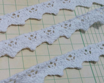 White Cluny Trim - Crochet Torchon Cluny Lace - 1/2" Wide