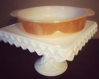 Vintage Fire King Peach Lusterware 8" Round Casserole Dish #450