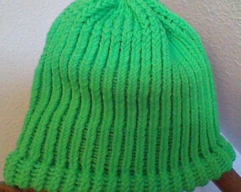 Neon Green Knit Hat