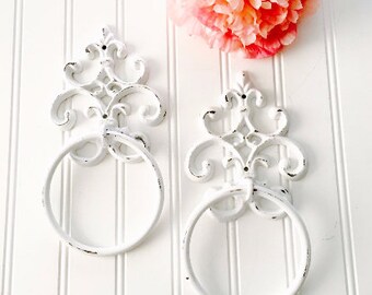 Towel Ring - Hand Towel Holder - Towel Rack -Bathroom Decor - Cast Iron Towel Rack - Farmhouse Bathroom - Towel Hook - Kitchen Towel Holder
