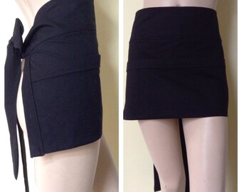 5 STAR TOPSELLER Women's Waitress Apron Solid Black Server Apron Made to ORDER. Many colors available
