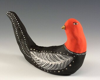 Large Sculpted Ceramic Bird by Jenny Mendes - Max