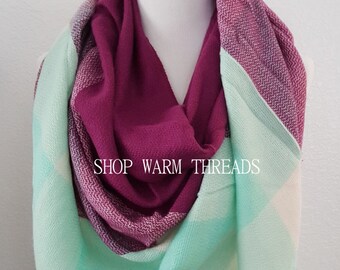 Blanket Scarf, Plaid blanket scarf, Tartan plaid scarf, Triangle scarf, Tartan scarf, Oversized scarf, Oversized plaid scarf, monogrammed