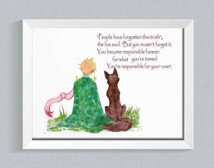 The little prince Fox Quote Inspirational quote Le Petit