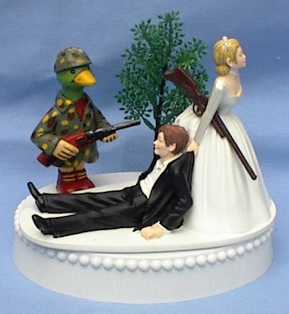  Wedding  Cake  Topper  Duck Hunter  Hunting  Rifle Themed w Bridal
