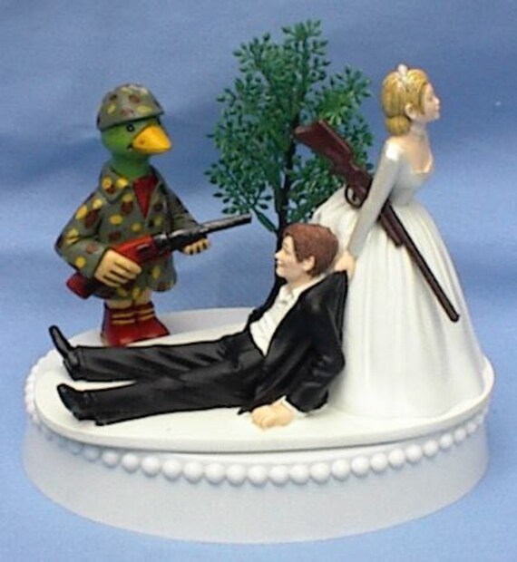  Wedding  Cake  Topper  Duck Hunter  Hunting  Rifle Themed w Bridal