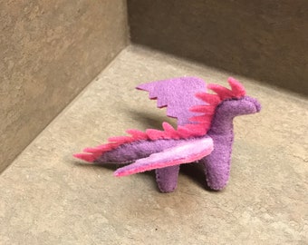 Purple and Pink Felt Dragon