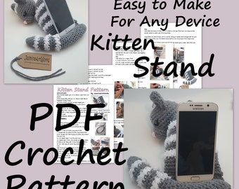 Kitten Device Stand PDF Crochet Pattern