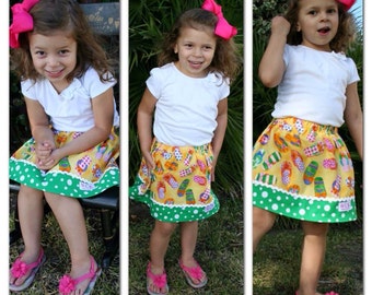 Robert Kaufman Flip Flop Fun Skirt (18 mos, 2T, 3T, 4T, 5, 6, 7, 8, 10)
