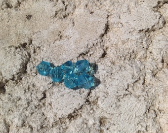 Transparent blue beads
