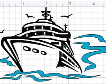Cruise Ship Design SVG EPS DXF pdf Studio 3 Cut Files