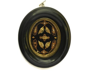 French Antique Reliquary with Saints Relics and Paperolles. Christian Gift.