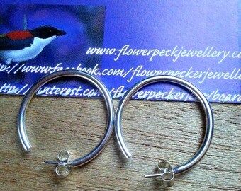 Hoop Earrings Sterling Silver, Hoop Earrings, Sterling Silver earrings, Gift for her, Medium Hoop Earrings