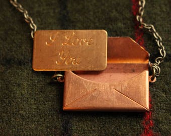 Vintage love letter necklace