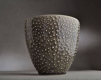 Ceramic Vase Ready To Ship Wheel Thrown Bowl Vase Utensil Holder by Symmetrical Pottery
