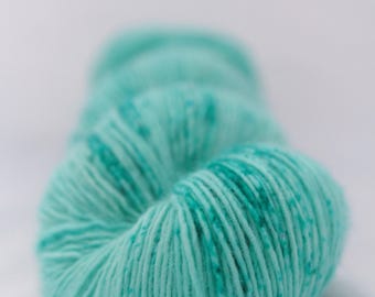Hand-dyed yarn - sock yarn - superwash - merino - speckles - dyed-to-order - AQUAMARINE
