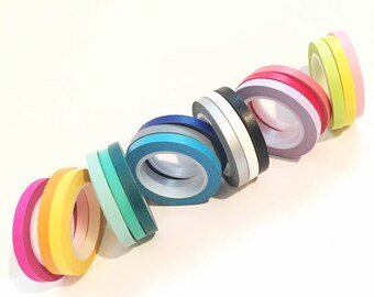 Skinny Washi Tape Set Slim Thin 5mm tape set of 3 journaling, gift wrap, planner tape SET of 3