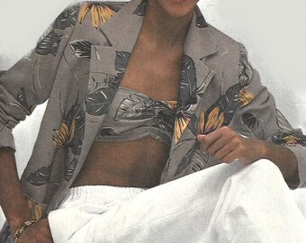 1980s Bandeau Pattern Pants Jacket Vintage Simplicity Uncut Sewing Women's Misses Size 12 Bust 34 Inches