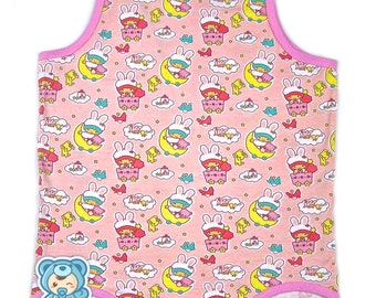 Adult Baby TANK Babies with Bunny Caps snap crotch Bodysuit ABDL