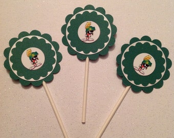Marvin the Martian Cupcake Toppers - Marvin the Martian - Marvin Cupcake Toppers- Marvin Party Decor - Marvin Birthday Party - Marvin Decor
