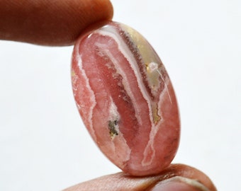 36.5 Cts Natural Rhodochrosite Oval Shape Pink Rhodochrosite Gemstone Cabochon 29x17x6 MM R16385