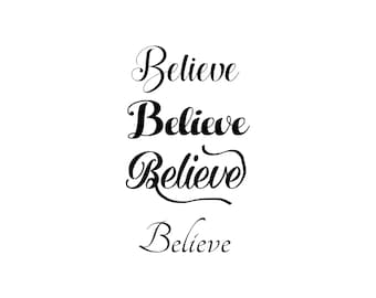 believe SVG, Silhouette cute believe, christmas vector, cute santa believe Cut Files, Svg Files, Cricut Files, believe Silhouette Files