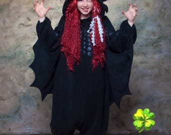 Custom Black dragon kigurumi (adult onesie, pajama)