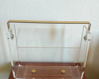 Vintage perspex acrylic lucite magazine stand