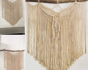 Wall hanging wood and rope about 80 cm high