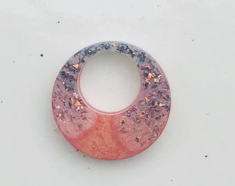 Resin Necklace Pendant, Glitter, Opal