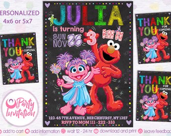 Sesame Street Birthday Invitation, Sesame Street Invitation, Sesame Street Party printable Sesame Street Invitation Digital, Elmo invitation