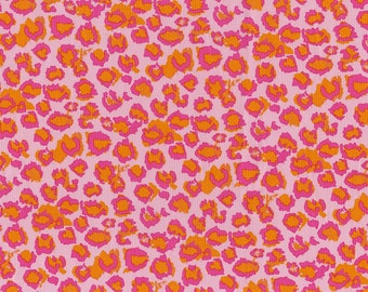 Hot Pink and Orange Leopard Fabric - By The Yard - Girl / Animal Print / Modern