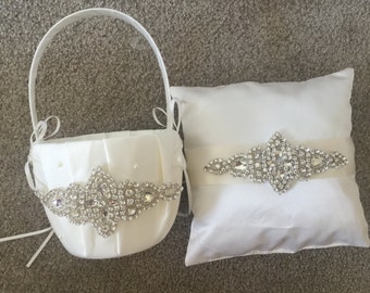 Wedding Flower Basket & Ring Bearer Pillow Set