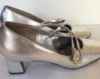 Silver 70's Pumps Size 7